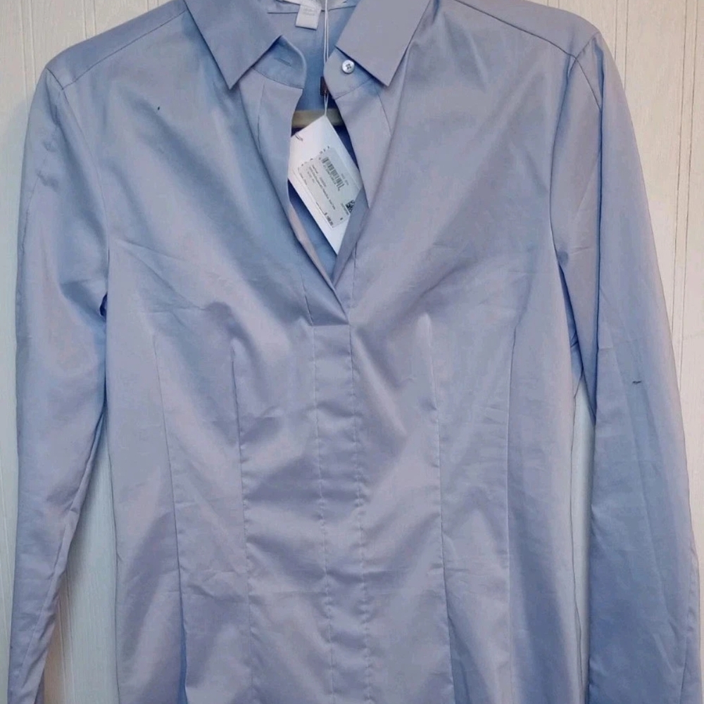 Hugo Boss Bashina Strech Poplin Shirt Blouse Women's Small Size US 6 . - Picture 3 of 9